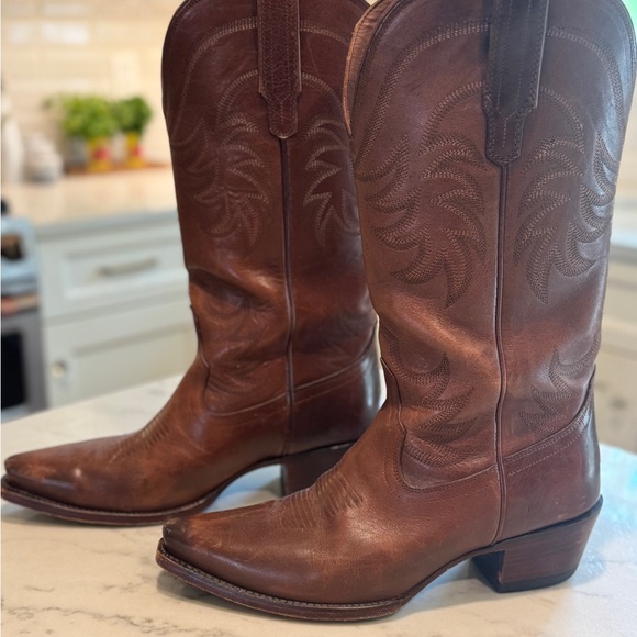 Tecovas Brown Leather Western Heeled Boots - Picture 5 of 16